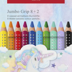 LAPIZ JUMBO FABER 8+2 COLORES SURTIDO UNICORNIO