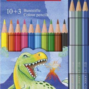 LAPIZ FABER 10+3 COLORES SURTIDO EDICION DINOSAURIO