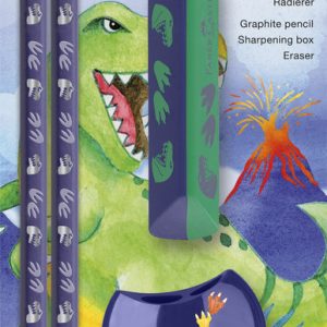 SET FABER LAPIZ + GOMA + AFILALAPIZ DINOSAURIO GRAFITO HB