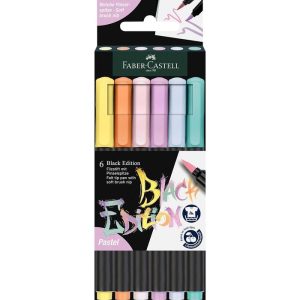 ROTULADOR FABER CASTELL BLACK EDITION PINCEL 6 COLORES PAST