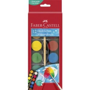 ACUARELA FABER CASTELL 12 COLORES + PINCEL