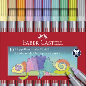 ROTULADOR FABER CASTELL DOBLE PUNTA 10 COLORES PASTEL