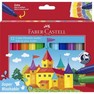 ROTULADOR FABER CASTELL JUMBO 12 COLORES SURTIDOS