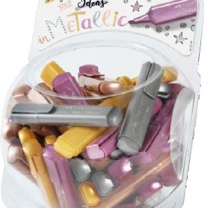 BOMBONERA 80 MARCADORES FABER TEXTLINER 1546 METALLIC