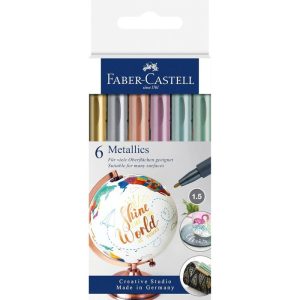 ROTULADOR FABER CASTELL CREATIVE STUDIO 6 COLORES METALIZAD
