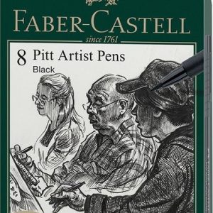 ROTULADOR FABER PITT NEGRO ESTUCHE 8 GRADUACIONES DIFERENTES