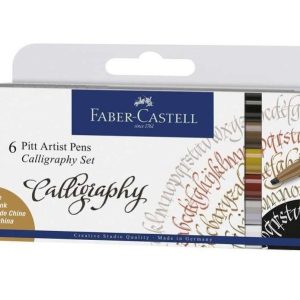 SET 6 ROTULADORES FABER CASTEL PITT CALIGRAFIA MULTICOLOR