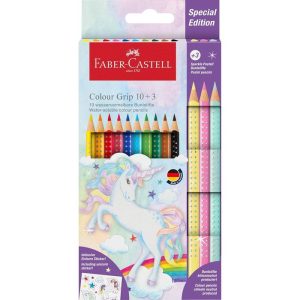 LAPIZ FABEL CASTELL GRIP 10 COLORES + 3 SPARKLE COLOR