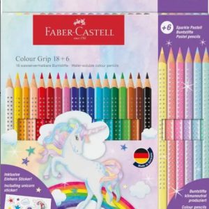 LAPIZ FABEL CASTELL GRIP 18 COLORES + 6 SPARKLE COLOR