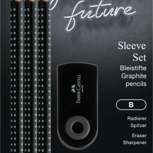 SET FABER LAPIZ + GOMA + AFILALAPIZ GRIP NEGROS B