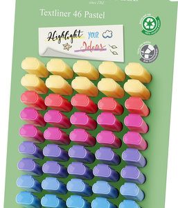 EXPOSITOR 60 MARCADOR FABER TEXTLINER 46 COLORES PASTEL