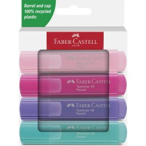 MARCADOR FABER CASTELL TEXTLINER 46 4 COLORES PASTEL SURTID