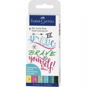 SET 6 ROTULADORES PINCEL FABER CASTELL PITT HAND LETTERING
