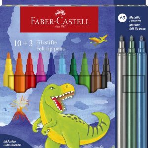 ROTULADOR FABER 10+3 COLORES SURTIDO EDICION DINOSAURIO