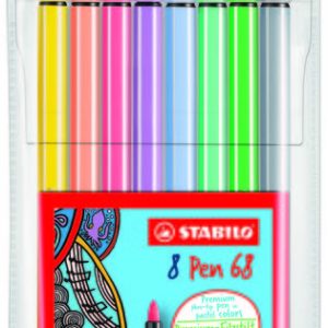 ROTULADOR STABILO PEN 68 ESTUCHE PLASTICO 8 UNID PASTEL
