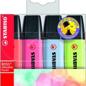 MARCADOR STABILO BOSS PASTEL 4 COLORES SURTIDOS