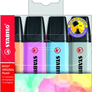 MARCADOR STABILO BOSS PASTEL 4 COLORES SURTIDOS