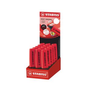 EXPOSITOR 15 MARCADOR STABILO BOSS ORIGINAL ROJO