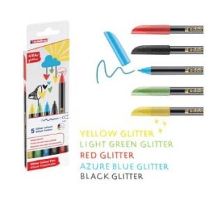 ROTULADOR EDDING 1200 GLITTER 5 COLORES BASICOS