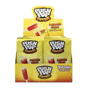 EXPOSITOR 48 BAZOOKA PUSH POP DIPPERZ 12 GR FRESA ACIDA