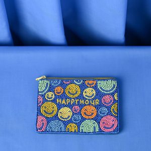 MONEDERO HAPPY HOUR BORDADO CON BOLITAS