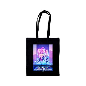 BOLSA DE TELA NEGRA K-POP DEMON HUNTERS KEY ART