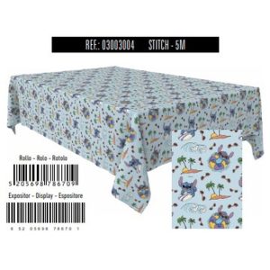 ROLLO MANTEL PAPEL 1,2X5M STITCH DISNEY RECICLADO BRILLO