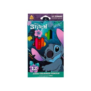 LAPICES DE COLORES JUMBO 12 UNIDADES STITCH