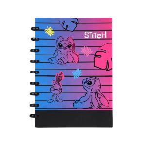 CUADERNO ANILLAS B5 100 HOJAS CUADRICULA STITCH BLACK CHILL