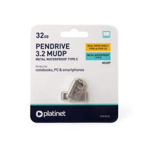 PENDRIVE 3,2 2EN1 USB-C+USB-A 32GB METAL PLATINET