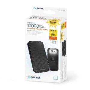 POWERBANK 3 EN 1 SOLAR CARGA INALAMBRICA NEGRA