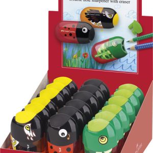 EXPOSITOR 18 AFILALAPICES FABER DOBLES CON DEPOSITO Y GOMA