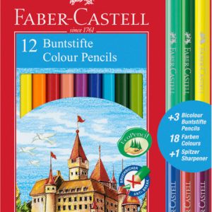 LAPIZ FABER CASTELL 12 COLORES + 3 LAPIZ FABER BICOLOR