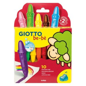 CERAS GIOTTO BEBE ESTUCHE 10 UD + SACAPUNTAS