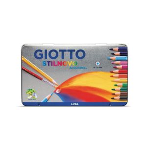 LAPIZ DE COLOR GIOTTO STILNOVO ACQUARELL ESTUCHE METAL 12 UD