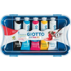 TEMPERA GIOTTO TUBO 21 ML ESTUCHE 5 COLORES SURTIDOS