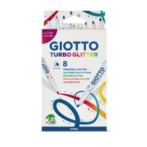 ROTULADOR GIOTTO TURBO GLITTER PURPURINA 8 COLORES SURTIDOS