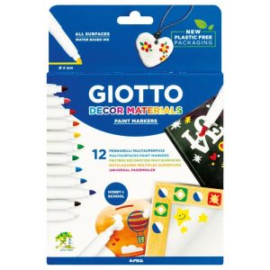 ROTULADOR PERMANENTE GIOTTO DECOR MATERIALS 12 COLORES