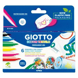 ROTULADOR GIOTTO C/6 TEXTILE COLOR SURTIDOS