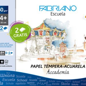SOBRE PAPEL TEMPERA ACUARELA A4+ 350 G/M? 6H+2 GRATIS BLANC