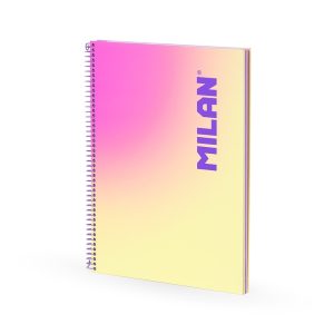 CUADERNO A4 ESPIRAL T/P CUADROS 5X5 90H 95GR SUNSET AMARILL