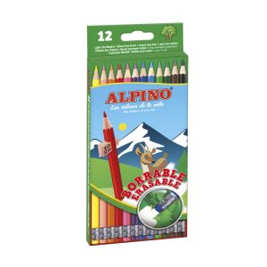 LAPIZ ALPINO BORRABLE 12 COLORES SURTIDOS