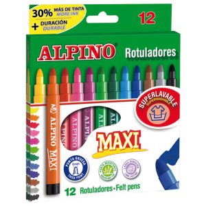 ROTULADOR ALPINO MAXI 12 COLORES SURTIDOS