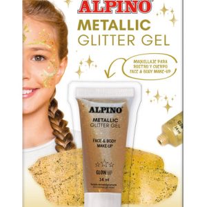 BLISTER MAQUILLAJE ALPINO GLITTER GEL METALICO ORO