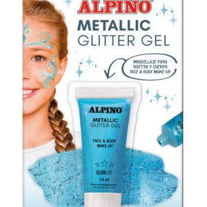 BLISTER MAQUILLAJE GLITTER GEL METALICO AZUL