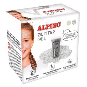 MAQUILLAJE ALPINO GLITTER GEL PLATA