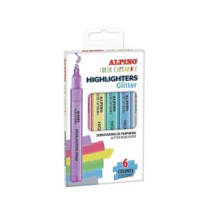 MARCADOR ALPINO COLOR EXPERIENCE 6 COLORES GLITTER