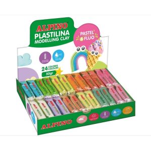 PLASTILINA ALPINO 50 GRS COLORES PASTEL Y FLUOR