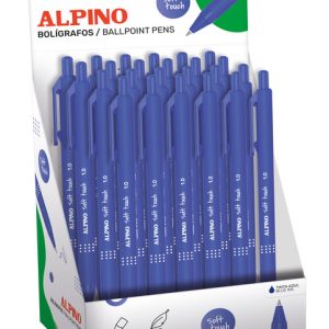 EXPOSITOR 24 BOLIGRAFOS ALPINO SOFT TOUCH AZUL