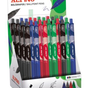 EXPOSITOR 24 BOLIGRAFOS ALPINO DOT 1MM SURTIDOS